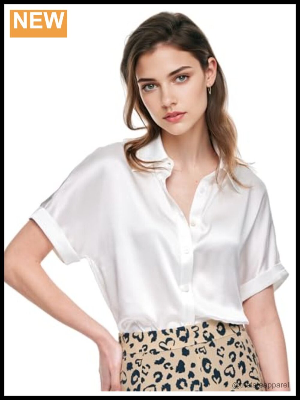 6A Grade 100% Pure Mulberry 19mm Silk Blouse Short Sleeve